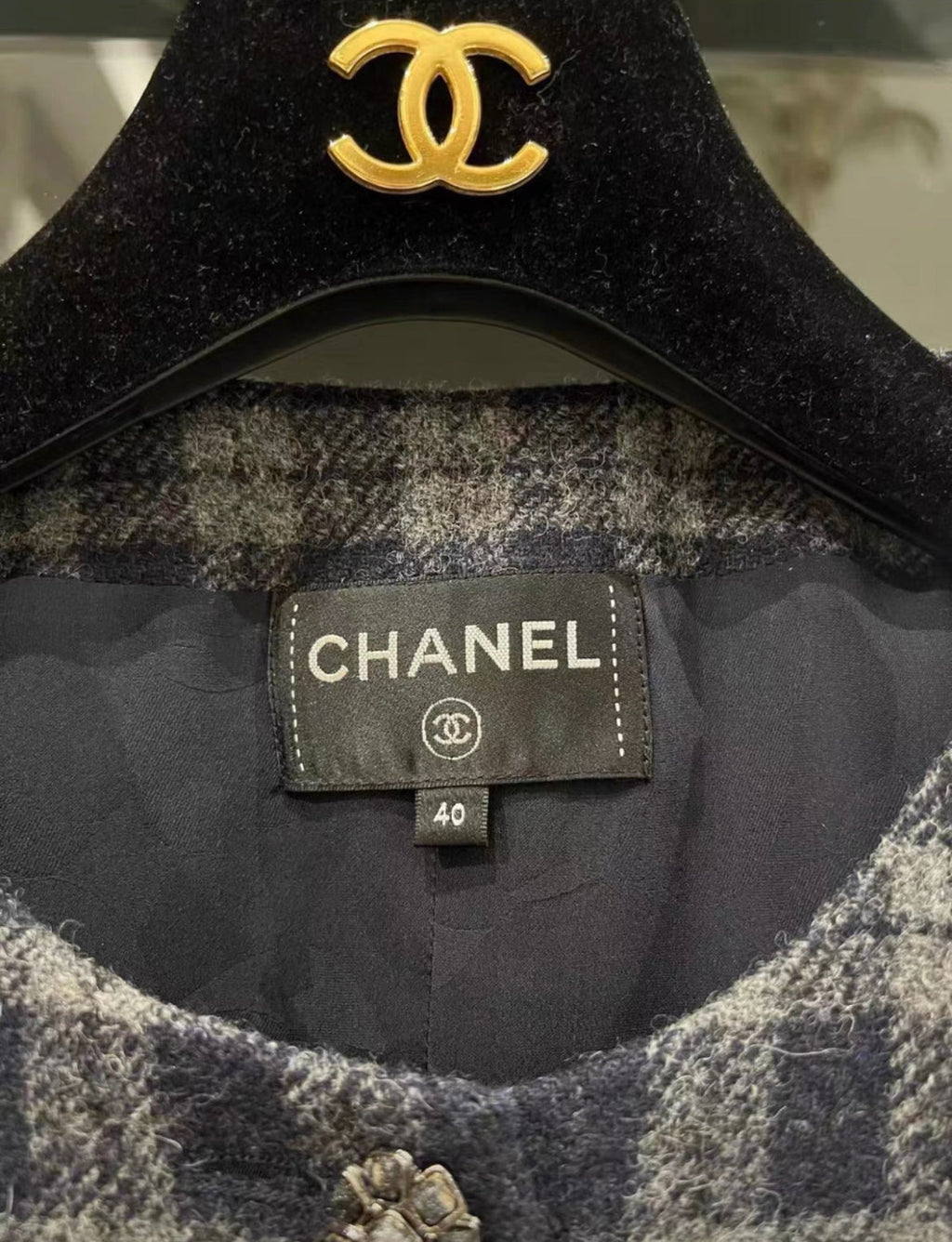Chanel 2022 gray tweed dress size 40
