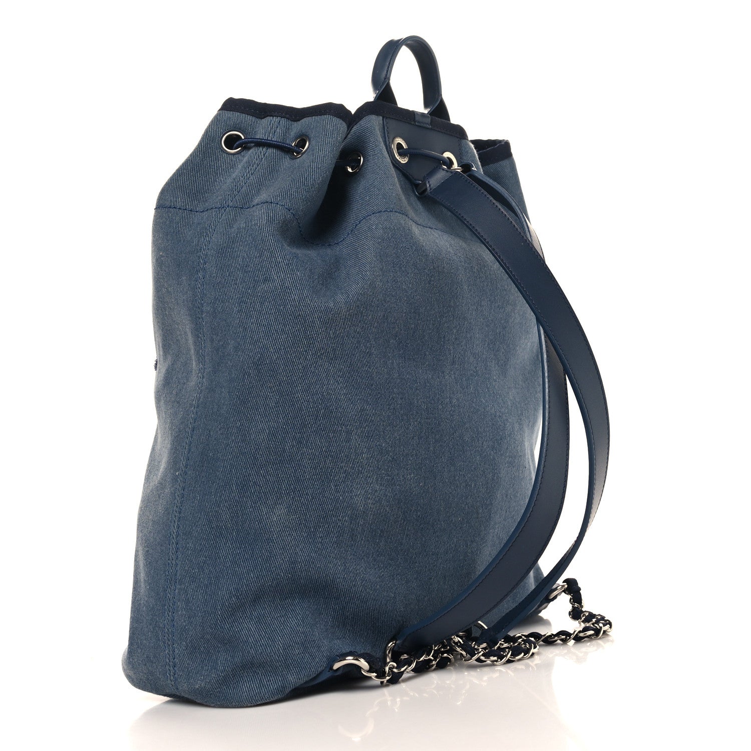 Canvas Sequin Large Deauville Backpack Navy