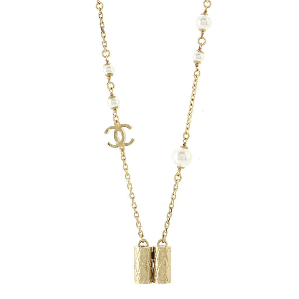 Airpods Necklace Crystal Embellished Metal with Faux Pearls