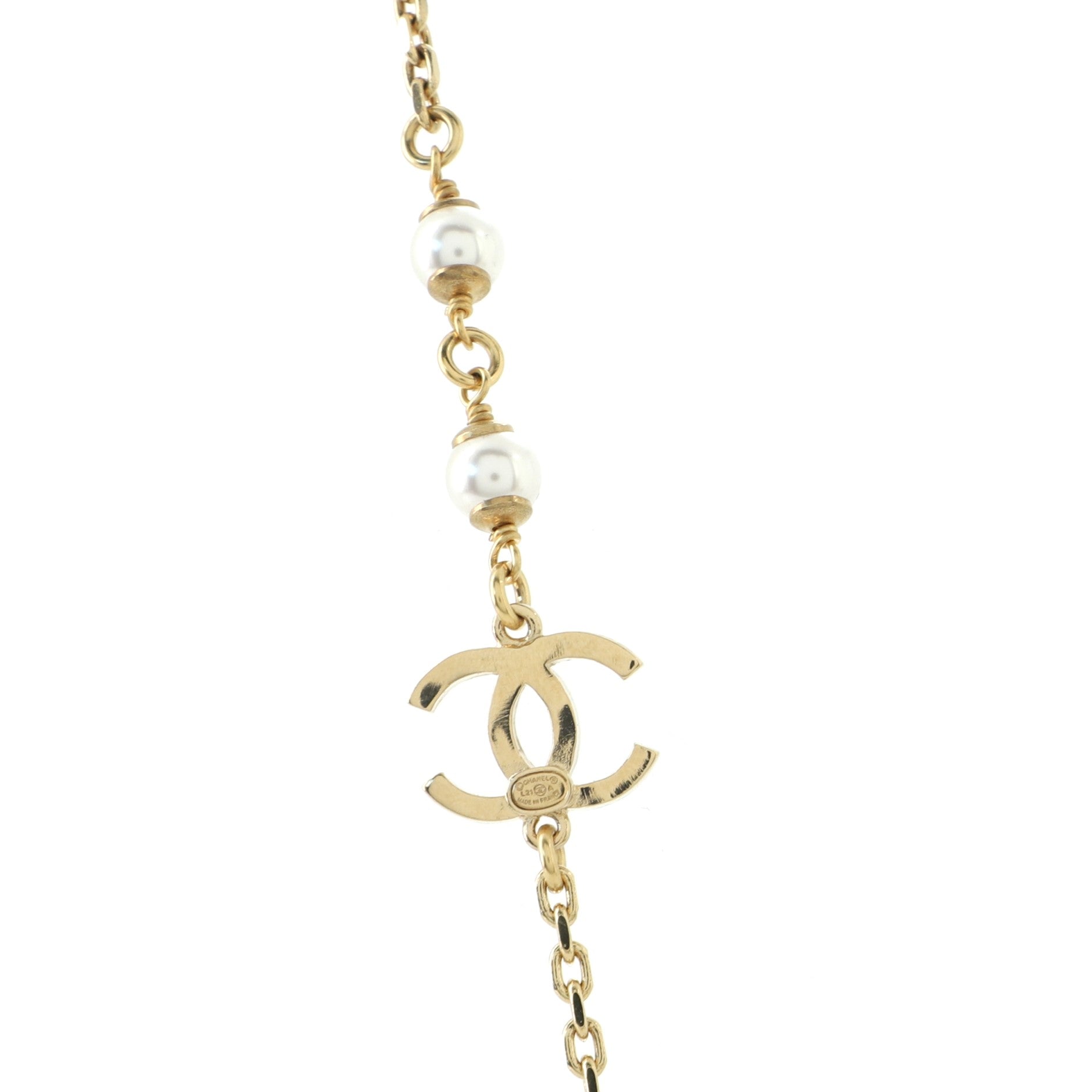 Airpods Necklace Crystal Embellished Metal with Faux Pearls