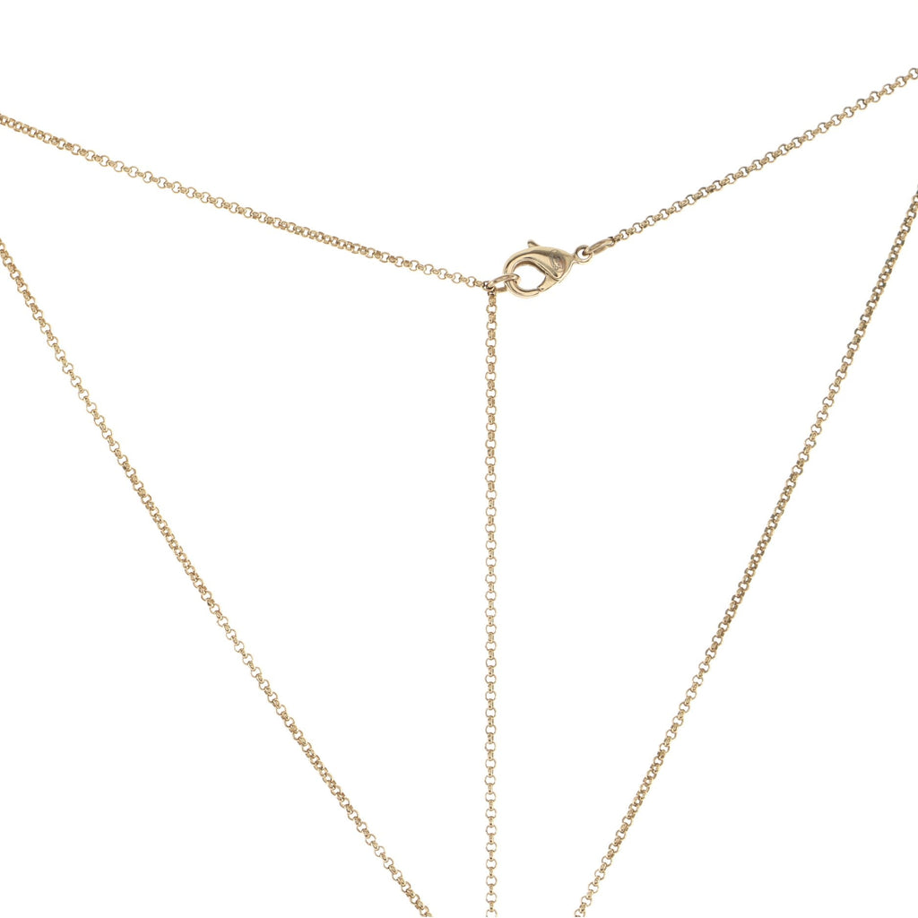 CC Pendant Necklace Metal with Crystals