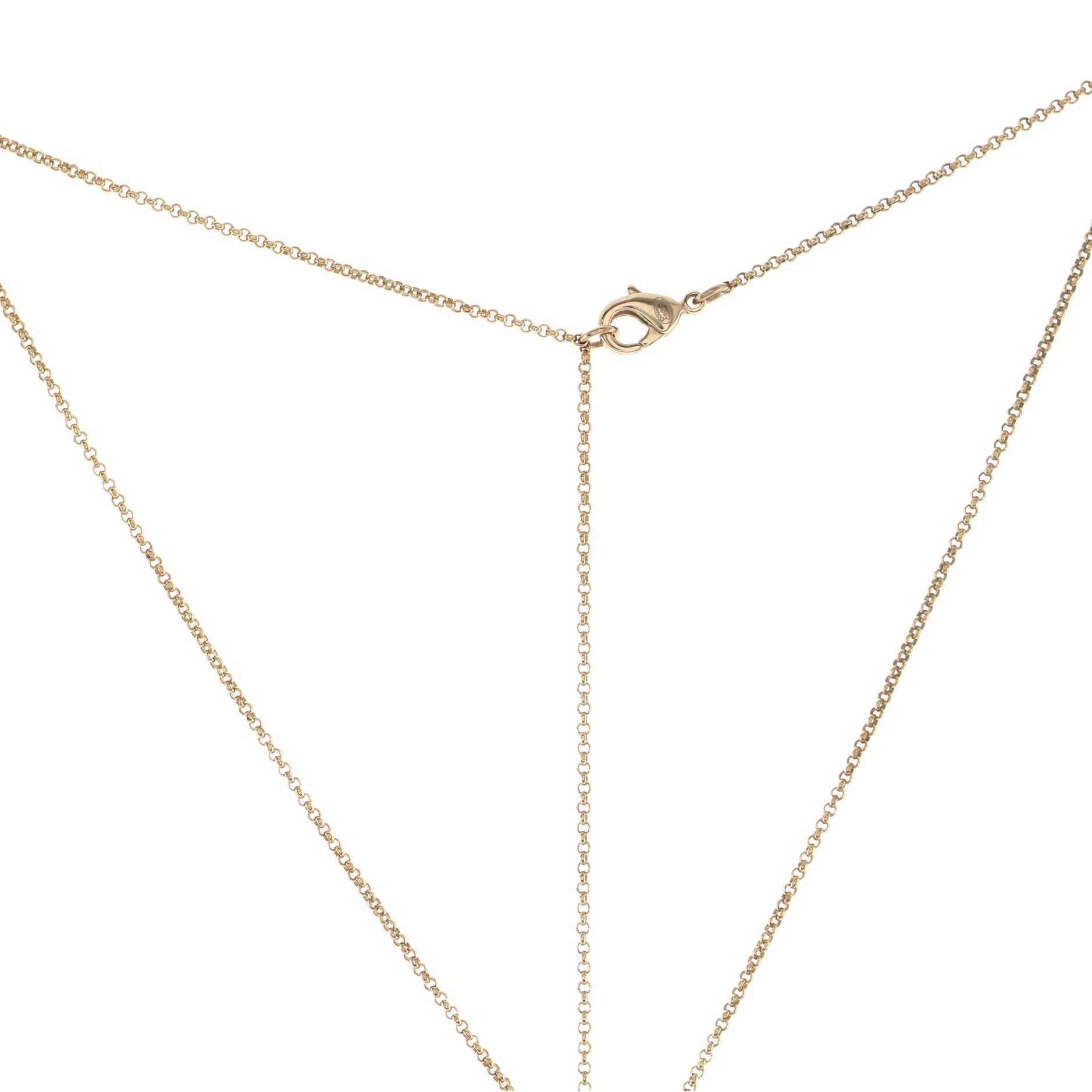 CC Pendant Necklace Metal with Crystals