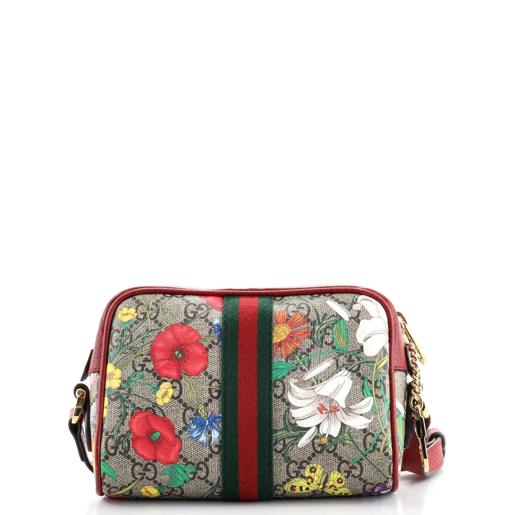 Ophidia Shoulder Bag Flora GG Coated Canvas Mini