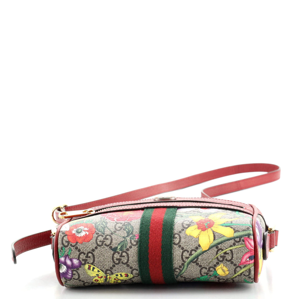 Ophidia Shoulder Bag Flora GG Coated Canvas Mini