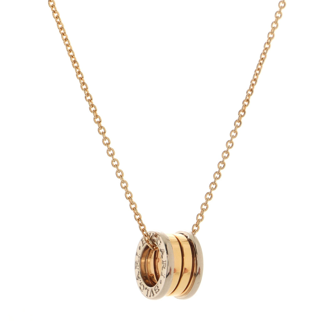 B.Zero1 Round Pendant Necklace 18K White Gold Small
