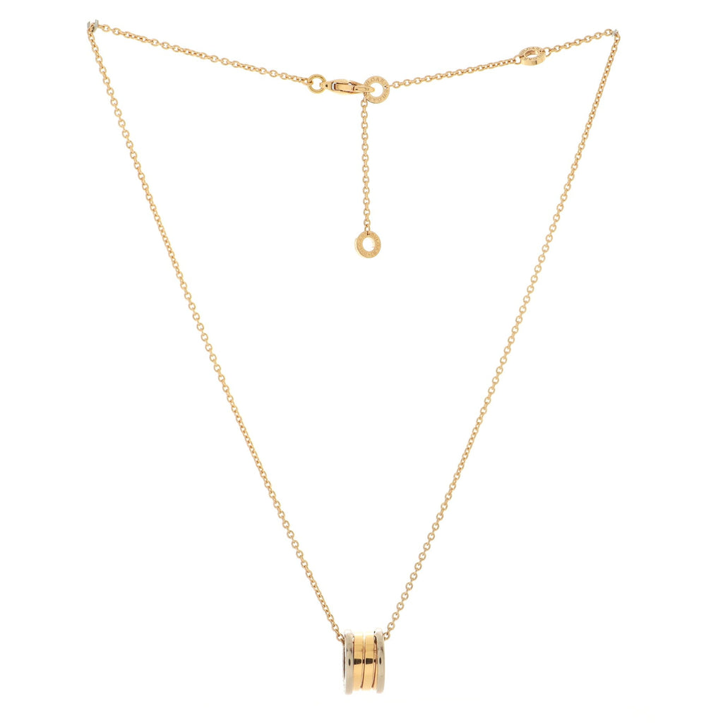 B.Zero1 Round Pendant Necklace 18K White Gold Small