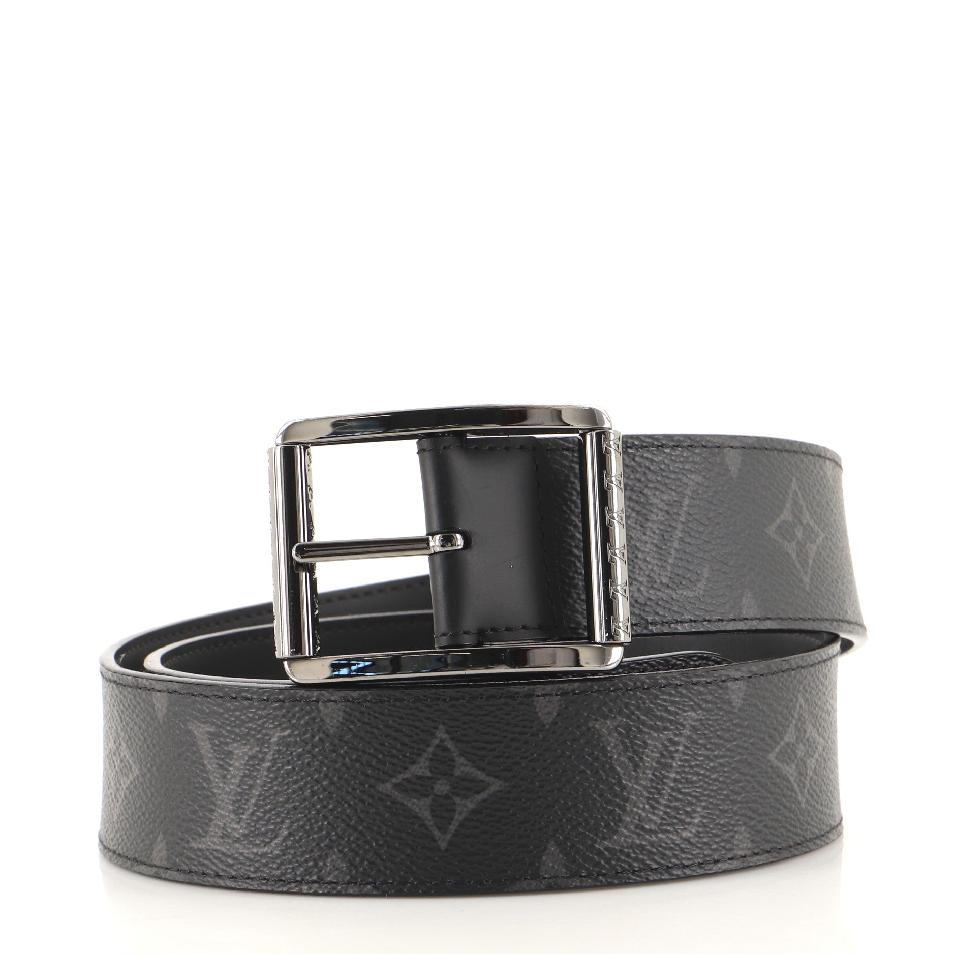 Reverso Reversible Belt Monogram Eclipse Canvas and Leather Wide 85