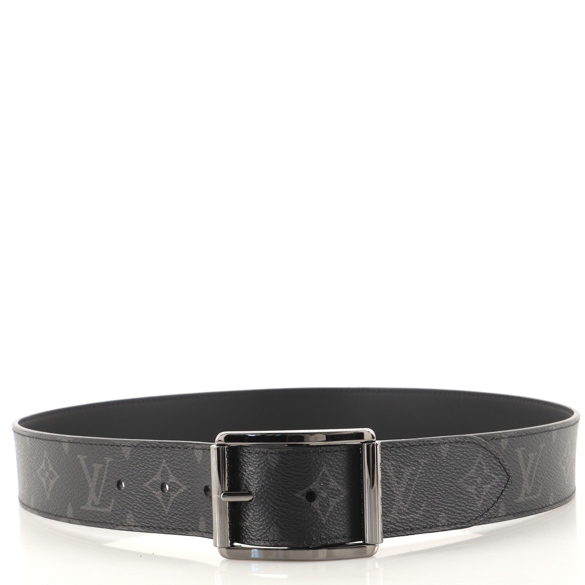 Reverso Reversible Belt Monogram Eclipse Canvas and Leather Wide 85