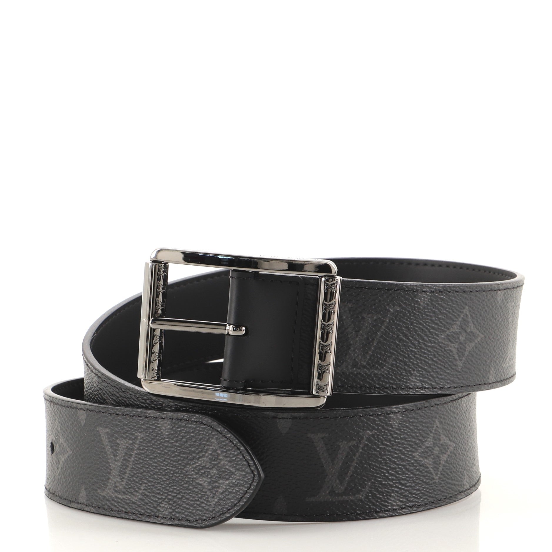 Reverso Reversible Belt Monogram Eclipse Canvas and Leather Wide 85