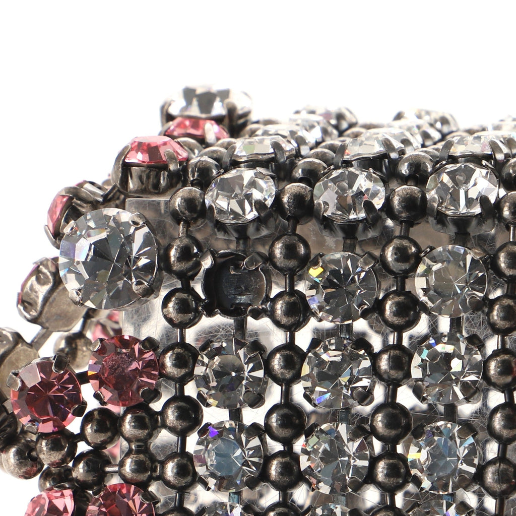 GG Multi-Row Cuff Bracelet Metal with Crystals Wide