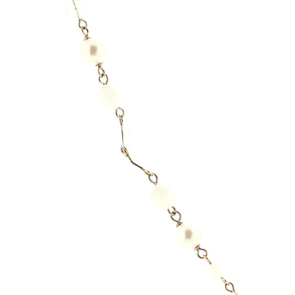 CC Clover Chain Belt Metal with Faux Pearls and Crystals 100