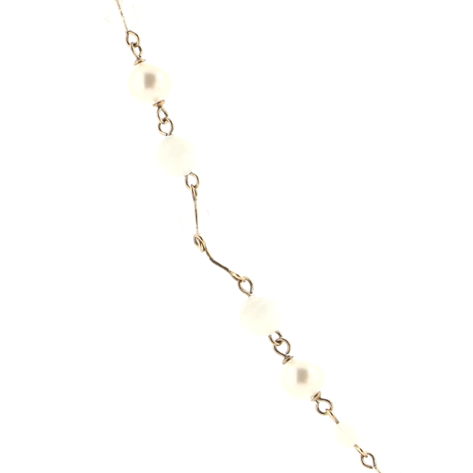 CC Clover Chain Belt Metal with Faux Pearls and Crystals 100