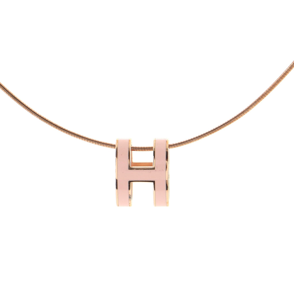Pop H Pendant Cord Necklace Metal and Enamel