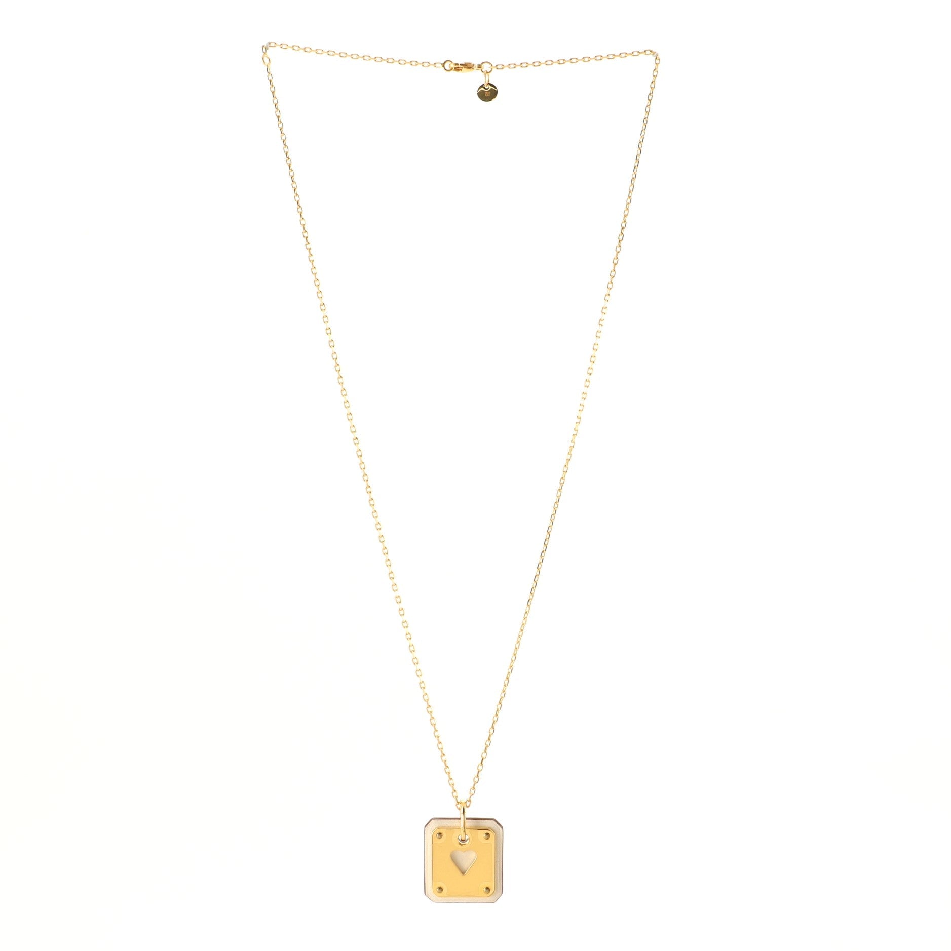 As de Coeur Pendant Necklace Metal and Leather Small