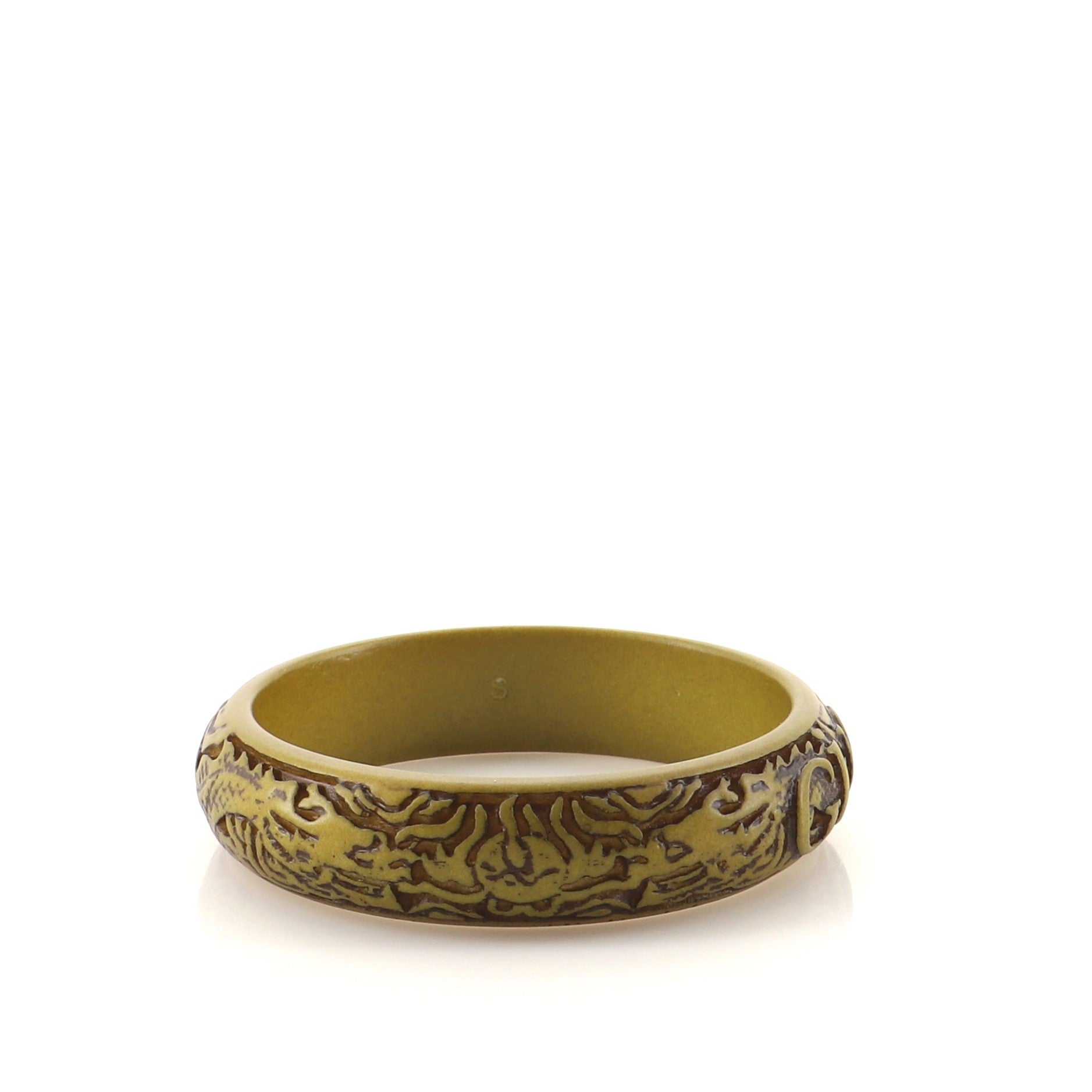 Logo Cuff Bracelet Carved Resin Thin