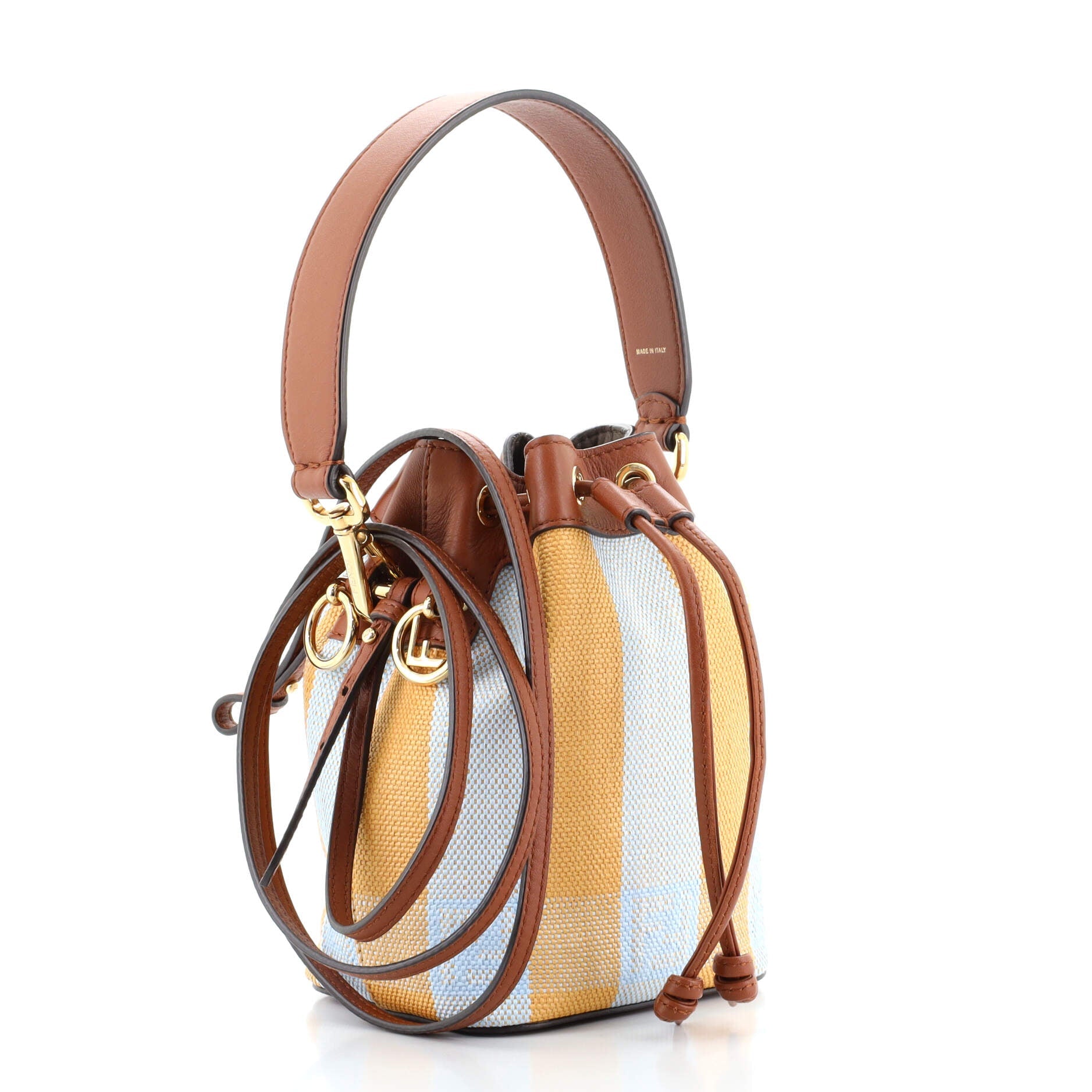 Mon Tresor Bucket Bag Pequin Raffia Mini