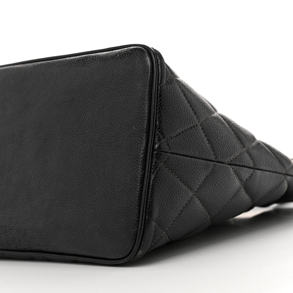 Caviar Quilted Medallion Tote Black
