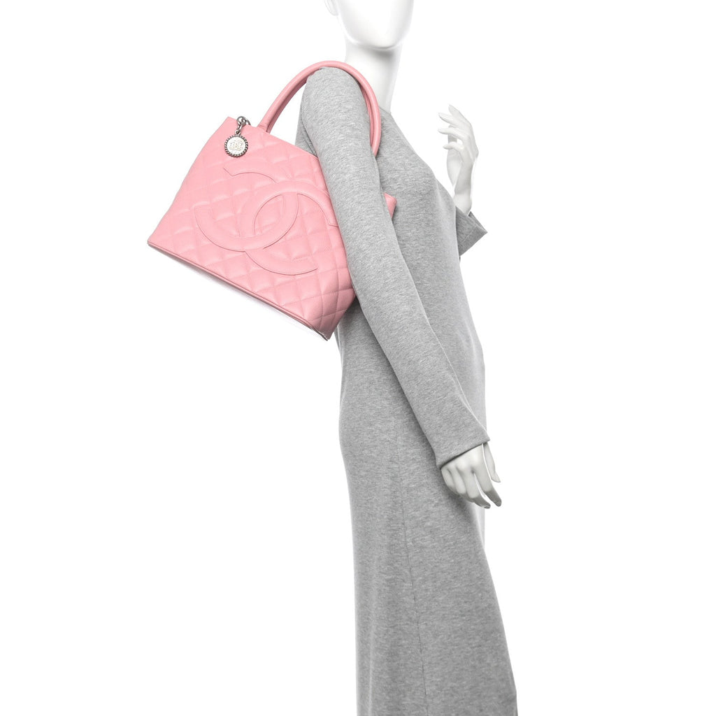 Caviar Medallion CC Tote Light Pink