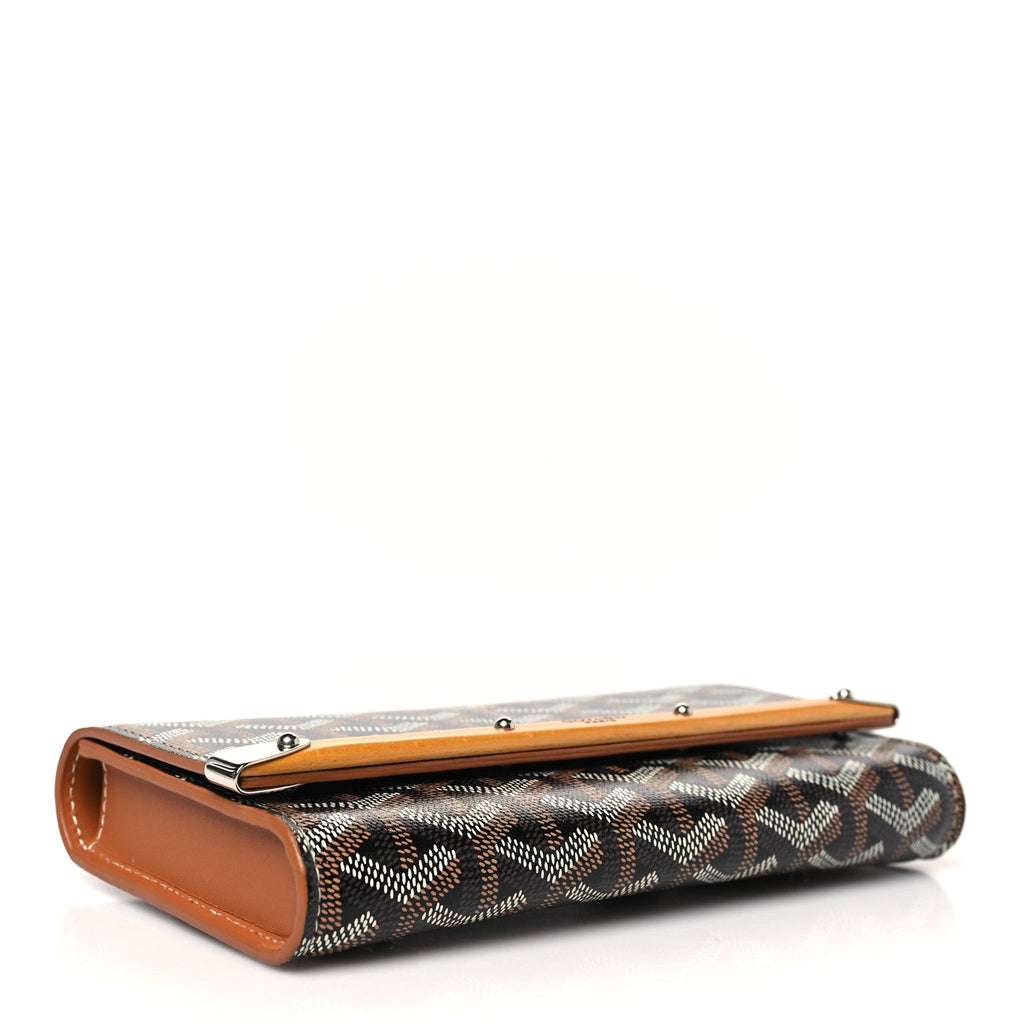 Goyardine Monte Carlo Bois Clutch Black Gold