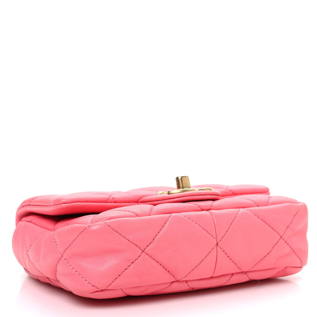 Lambskin Quilted Mini Funky Town Flap Pink