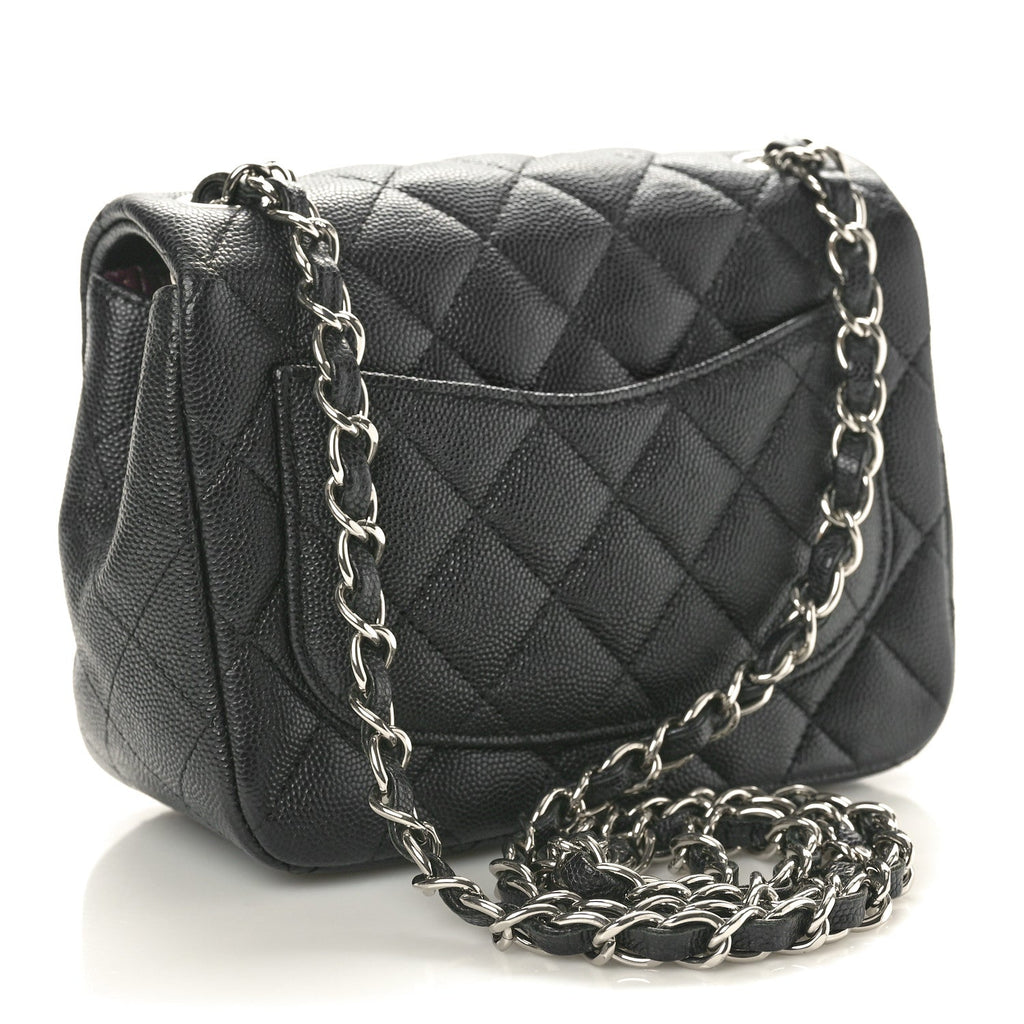 Caviar Quilted Mini Square Flap Black