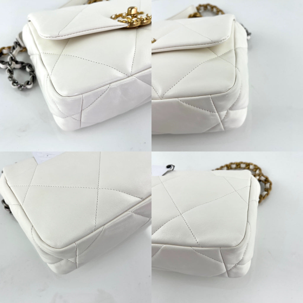 New CHANEL 19 2022 White Flap Bag