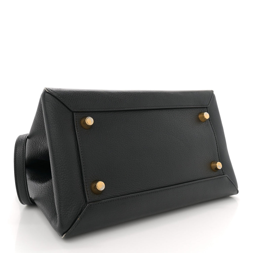 Drummed Calfskin Mini Belt Bag Black