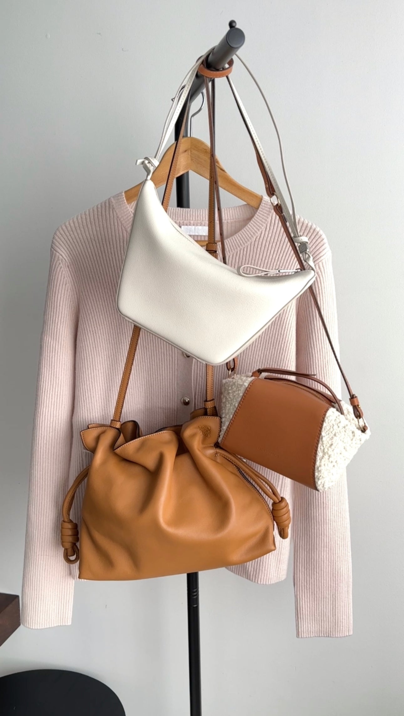 Ulla Johnson Imogen Small Tan Leather Crossbody Boucle Bag