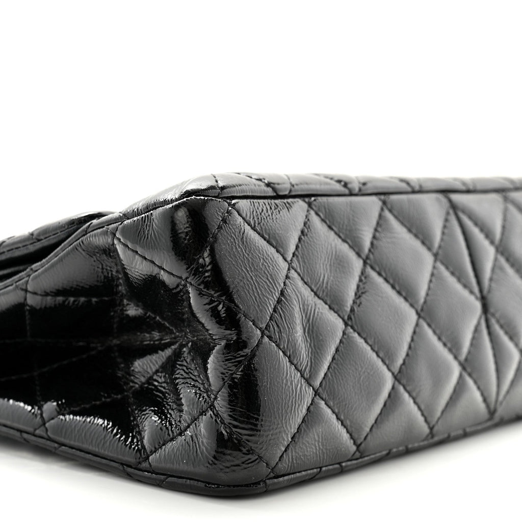 Distressed Patent Quilted 2.55 Reissue 227 Flap Black
