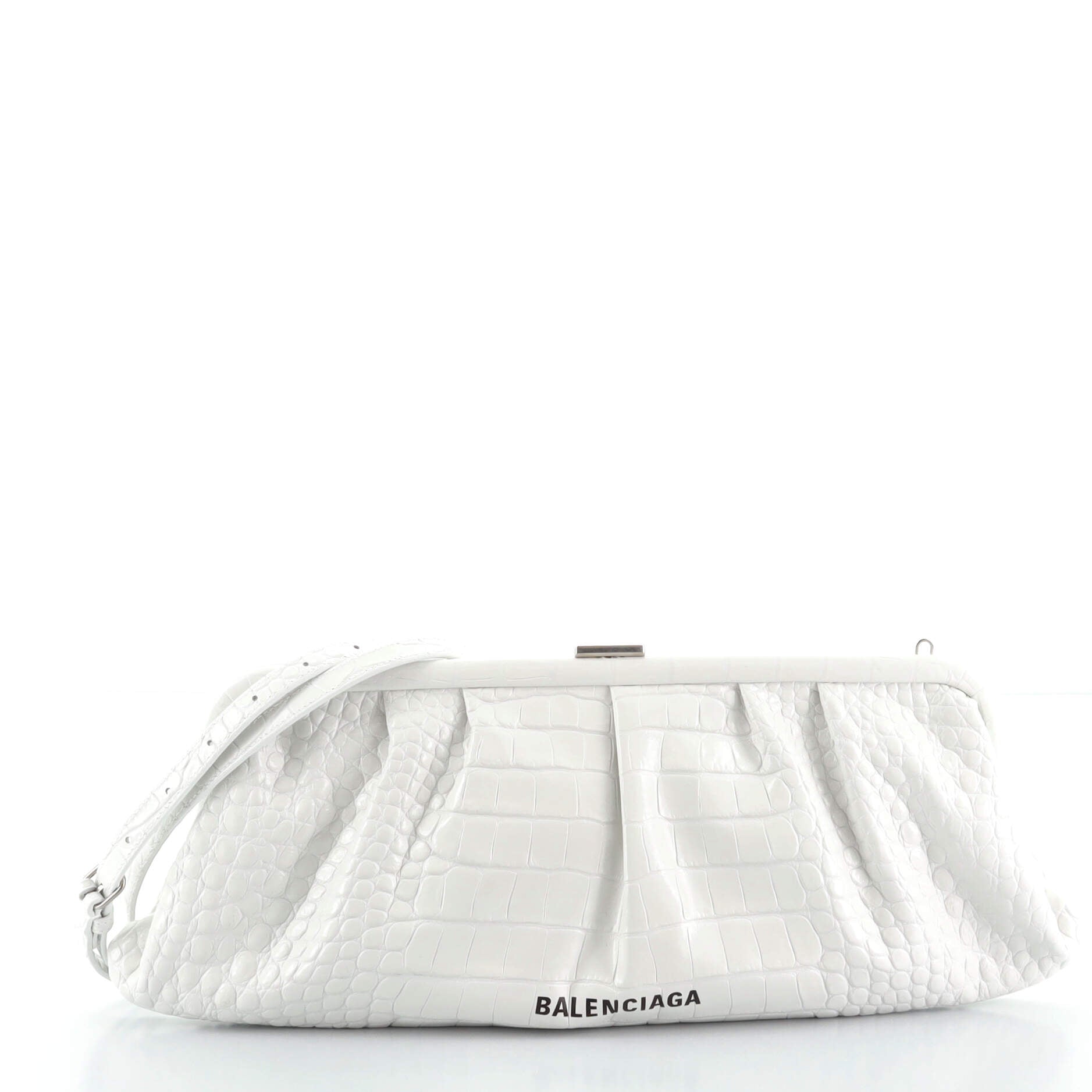 Cloud Clutch Crocodile Embossed Leather XL
