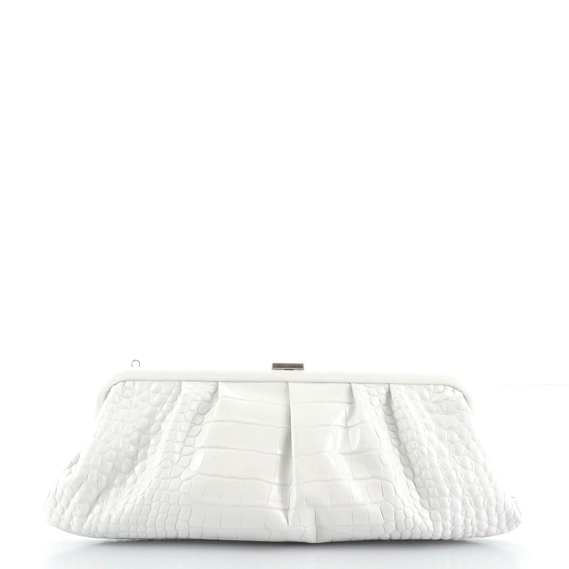Cloud Clutch Crocodile Embossed Leather XL