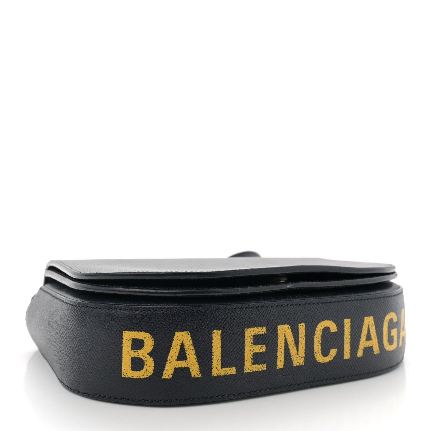 Signature Grained Calfskin Logo S Ville Day Bag Bleu Tempete Jaune