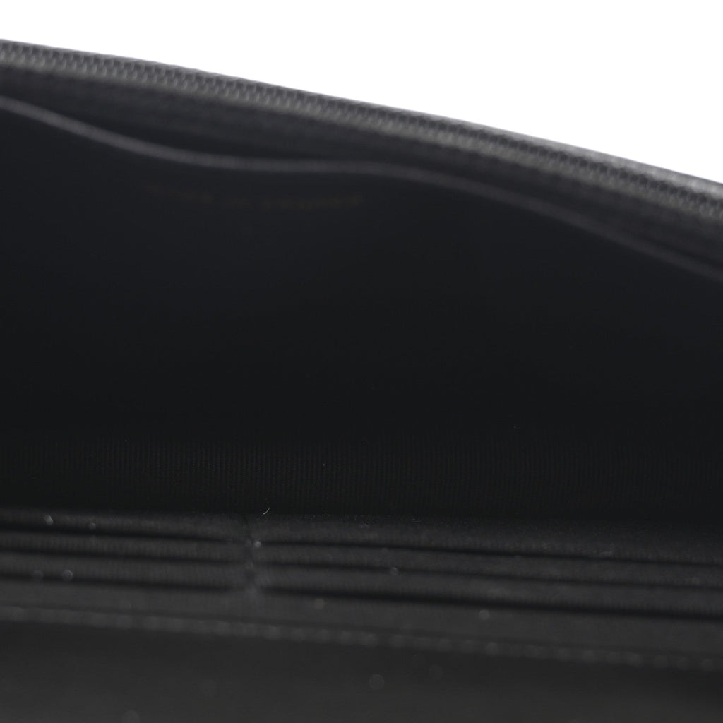 Lambskin Quilted Trendy CC Wallet On Chain WOC Black
