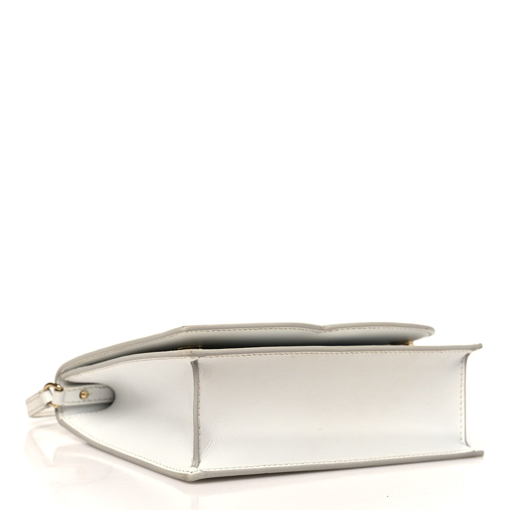Calfskin DG Logo Flap Crossbody Bag White
