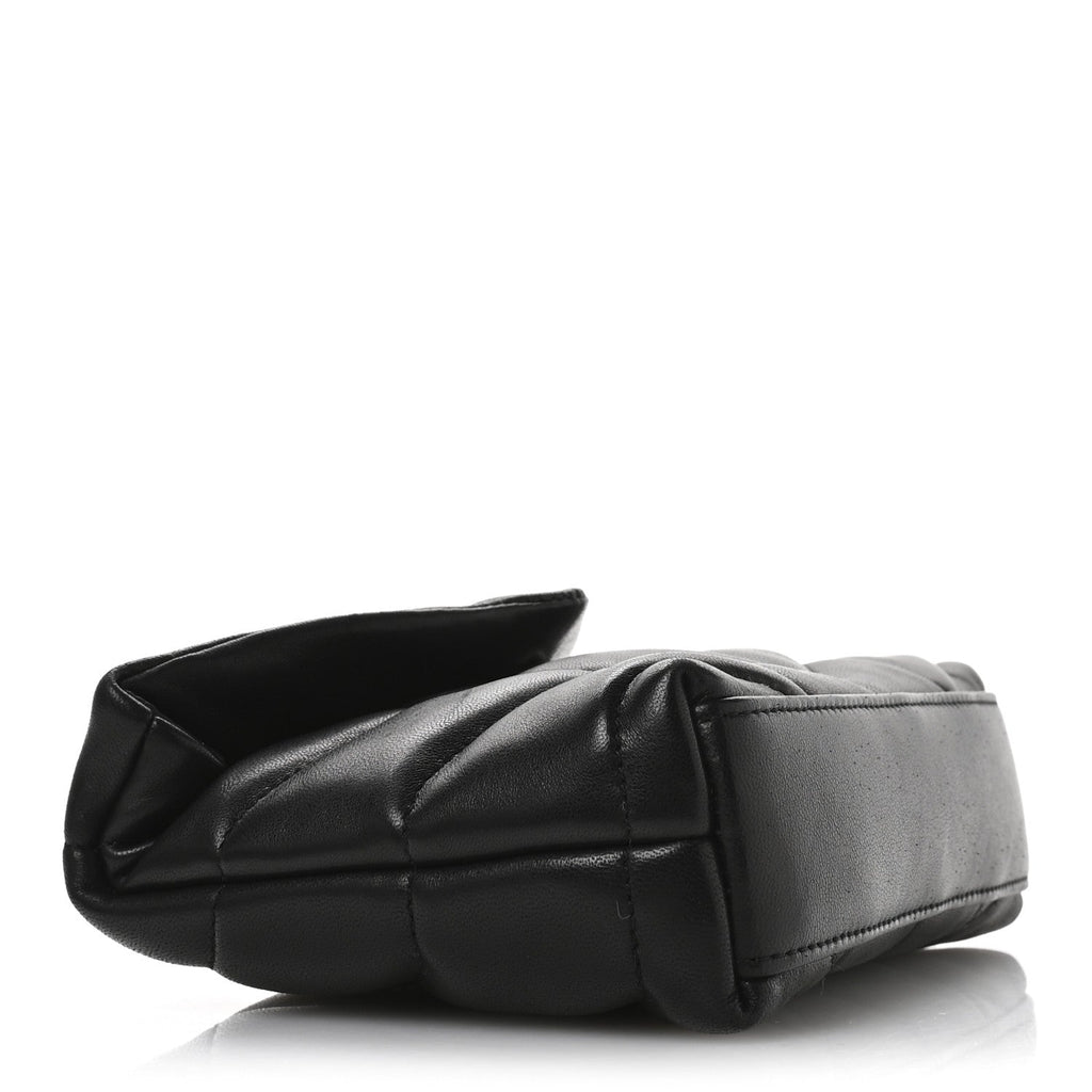 Lambskin Monogram Loulou Puffer Pouch Clutch Black