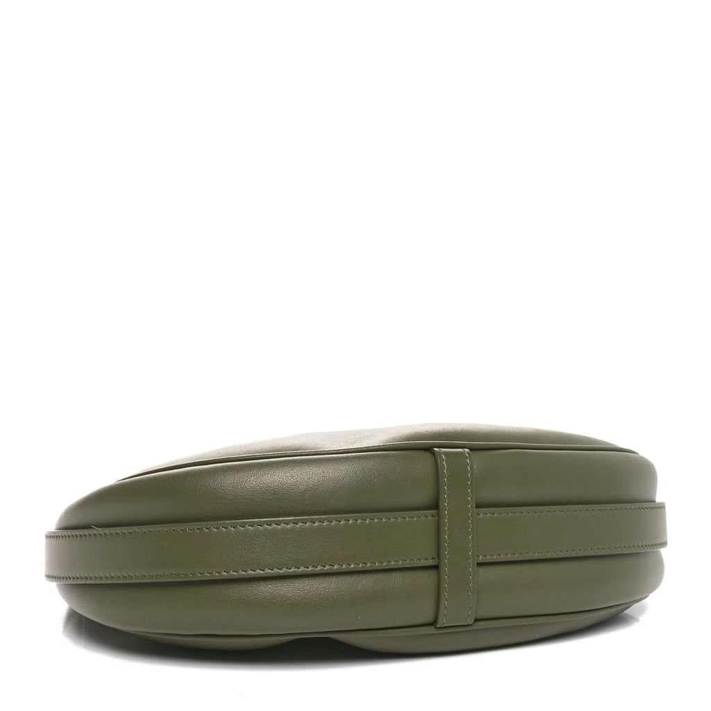 Smooth Calfskin Medium Strap Ava Shoulder Bag Dark Olive