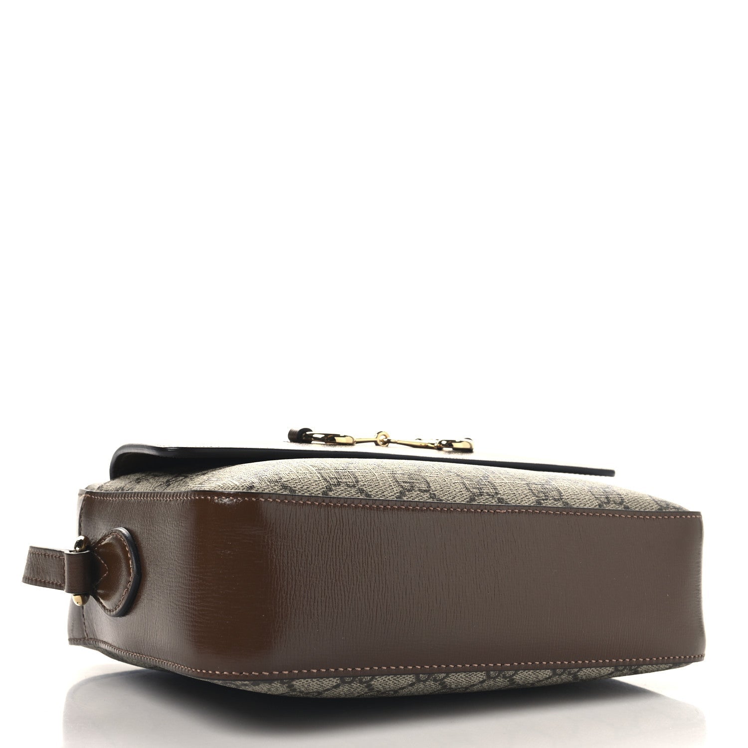 GG Supreme Monogram Small Horsebit 1955 Shoulder Bag Beige Brown Sugar
