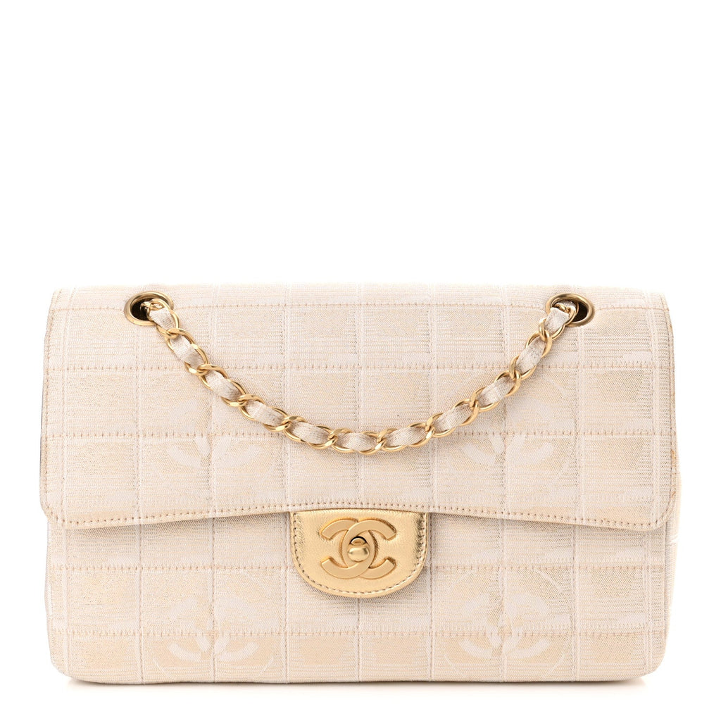 Metallic Nylon Medium Travel Flap Light Gold