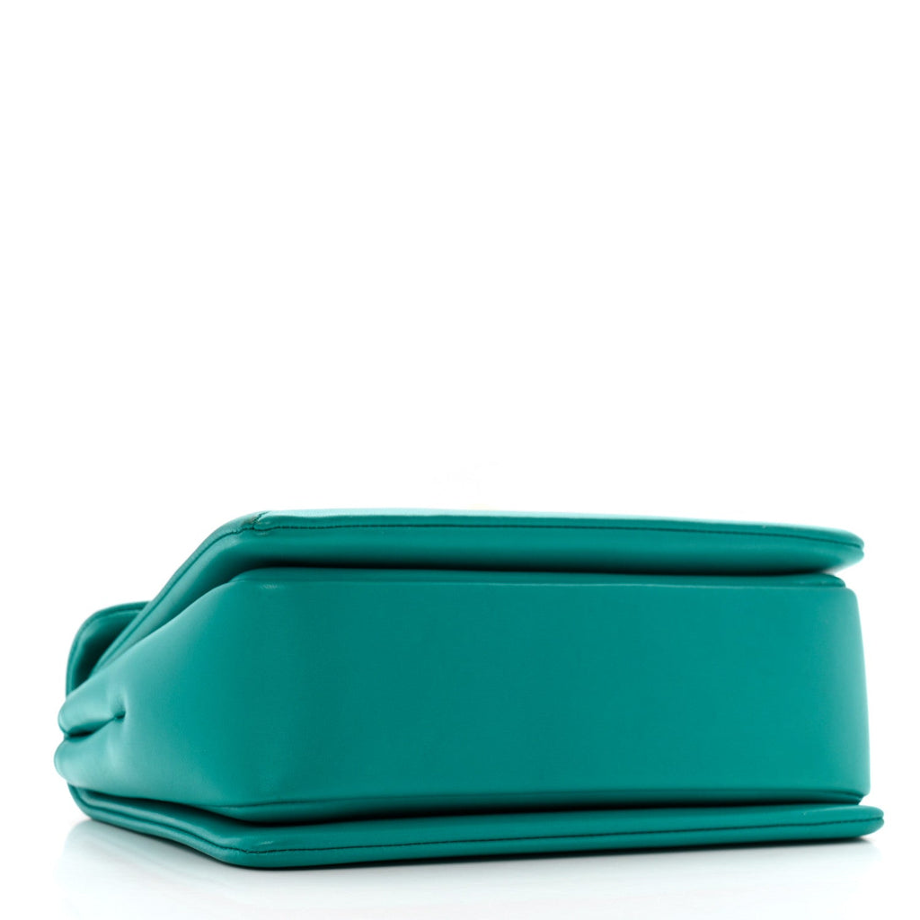 Nappa One Stud Chain Clutch Ultra Marine Green