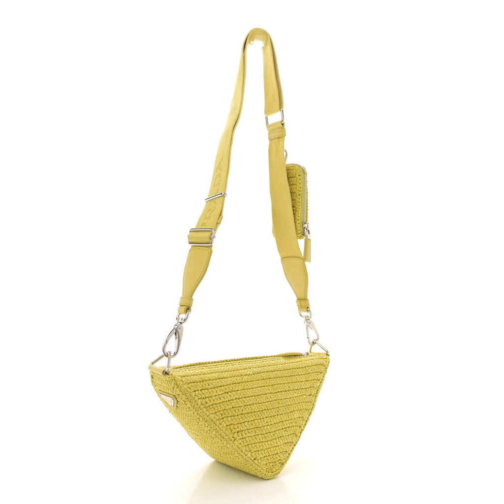 Yarn Raffia Effect Crochet Triangle Shoulder Bag Cedro