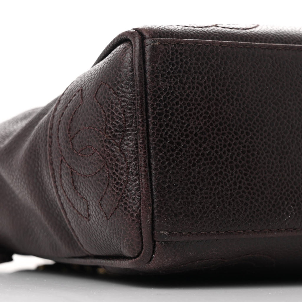 Caviar CC Shoulder Bag Dark Brown