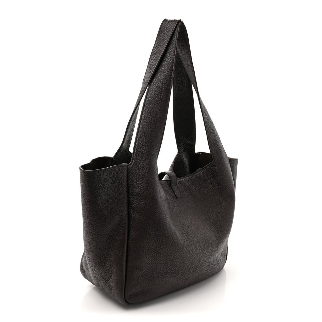 Grained Deerskin Bea Tote Marron Fonce