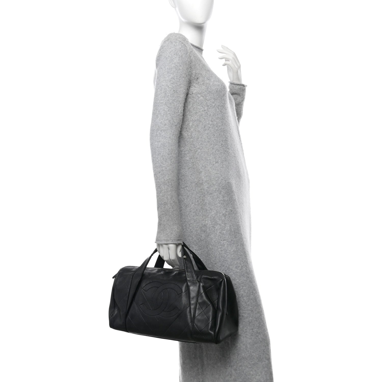 Calfskin CC Chevron All Day Long Boston Black