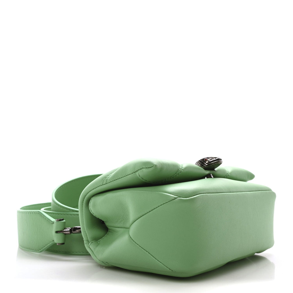 Calfskin Matelasse Mini Serpenti Cabochon Crossbody Bag Peridot Green