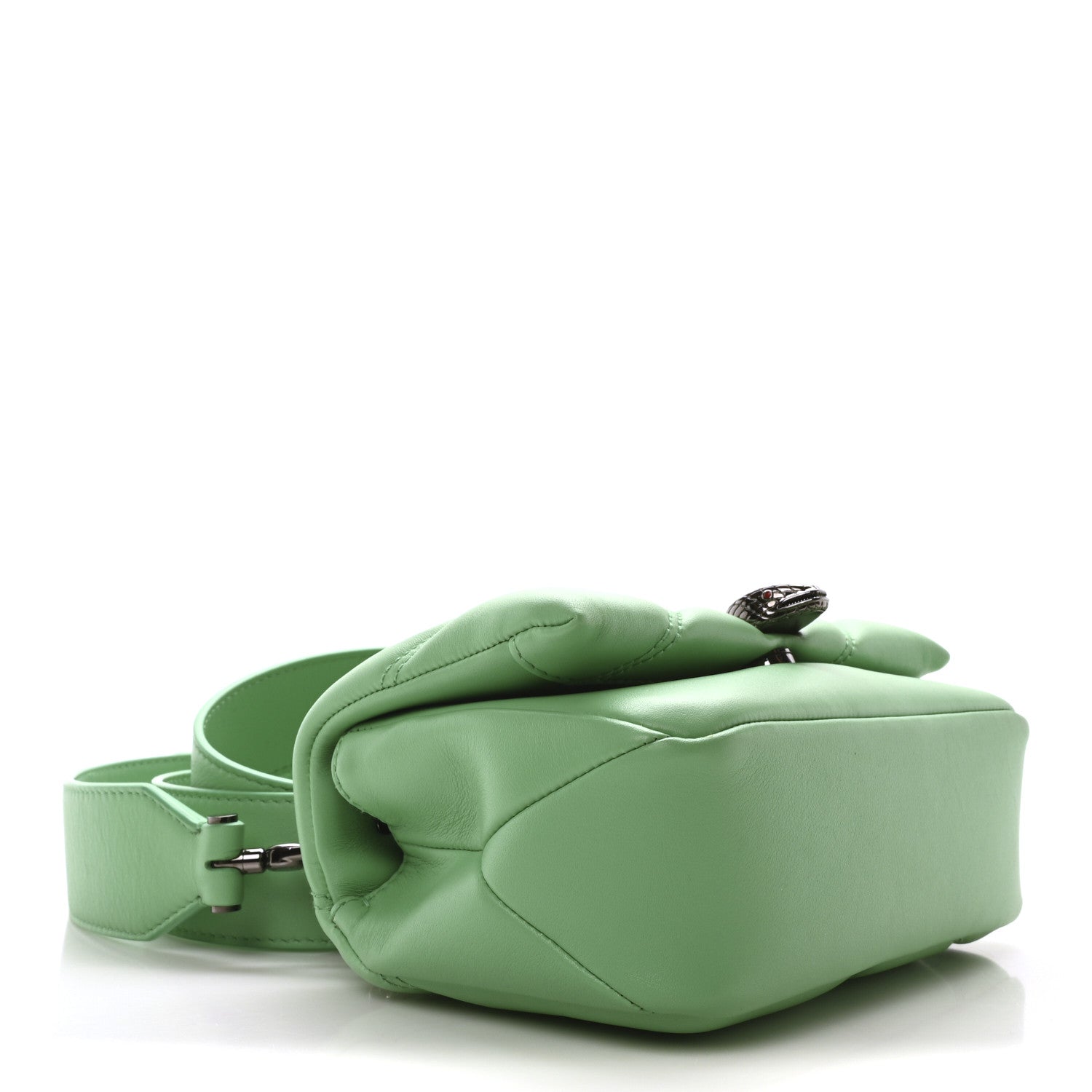 Calfskin Matelasse Mini Serpenti Cabochon Crossbody Bag Peridot Green