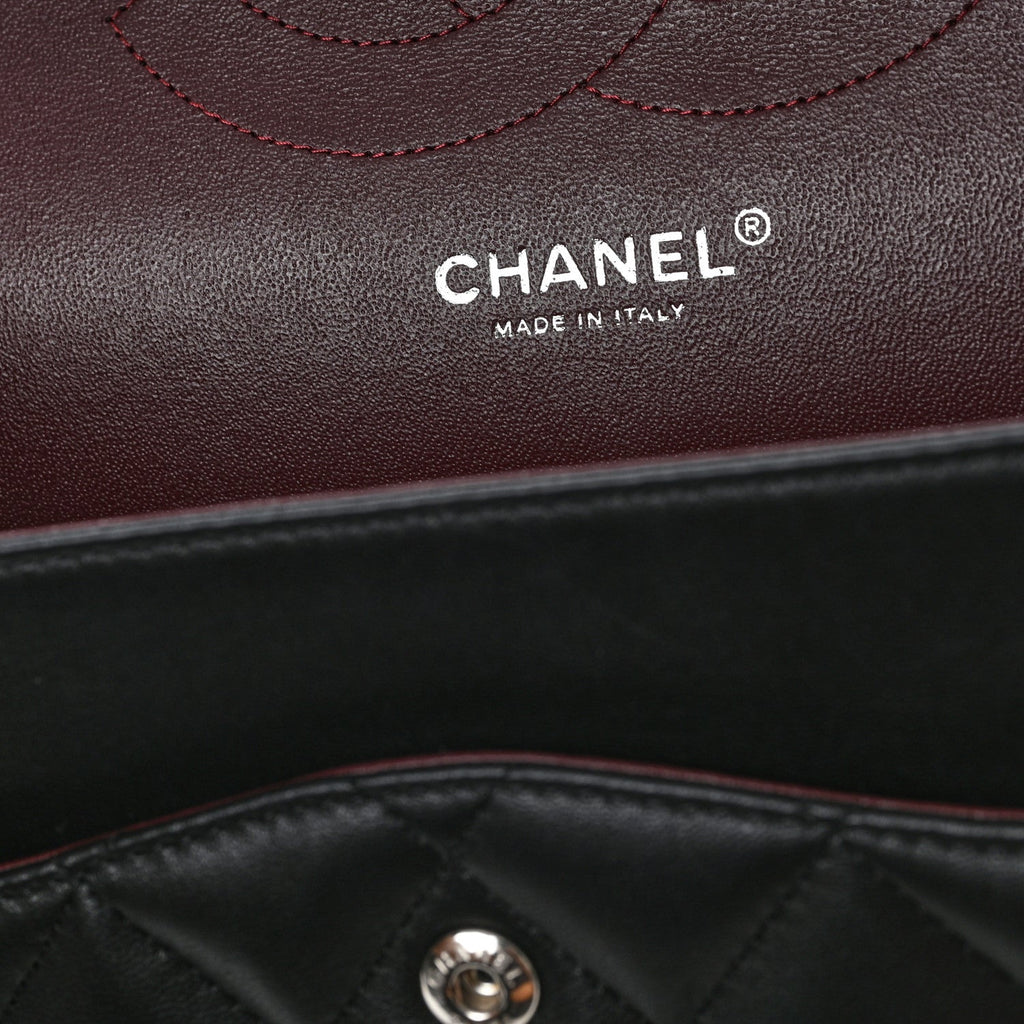 Lambskin Quilted Jumbo Double Flap Black