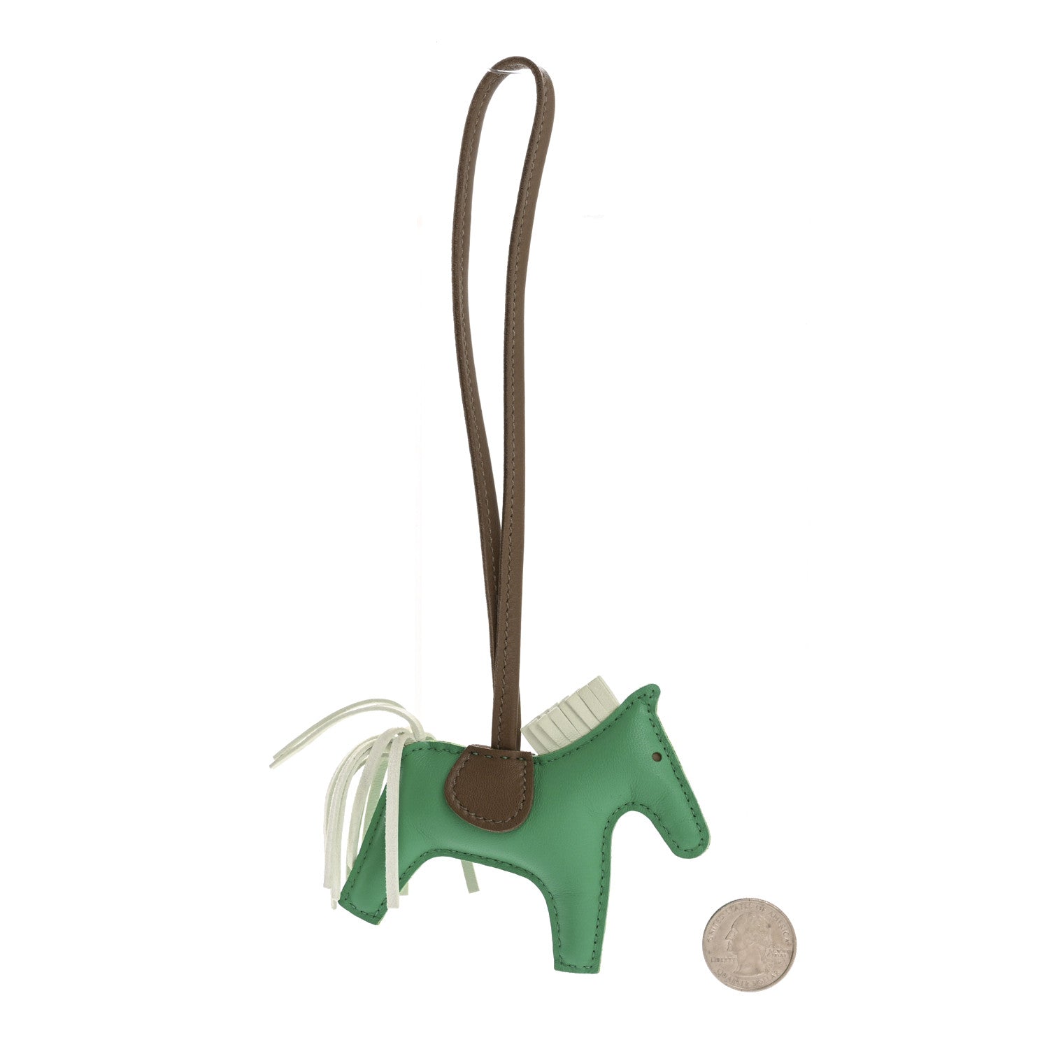 Milo Lambskin Grigri Rodeo Horse Bag Charm PM Menthe Vert Fizz Etoupe