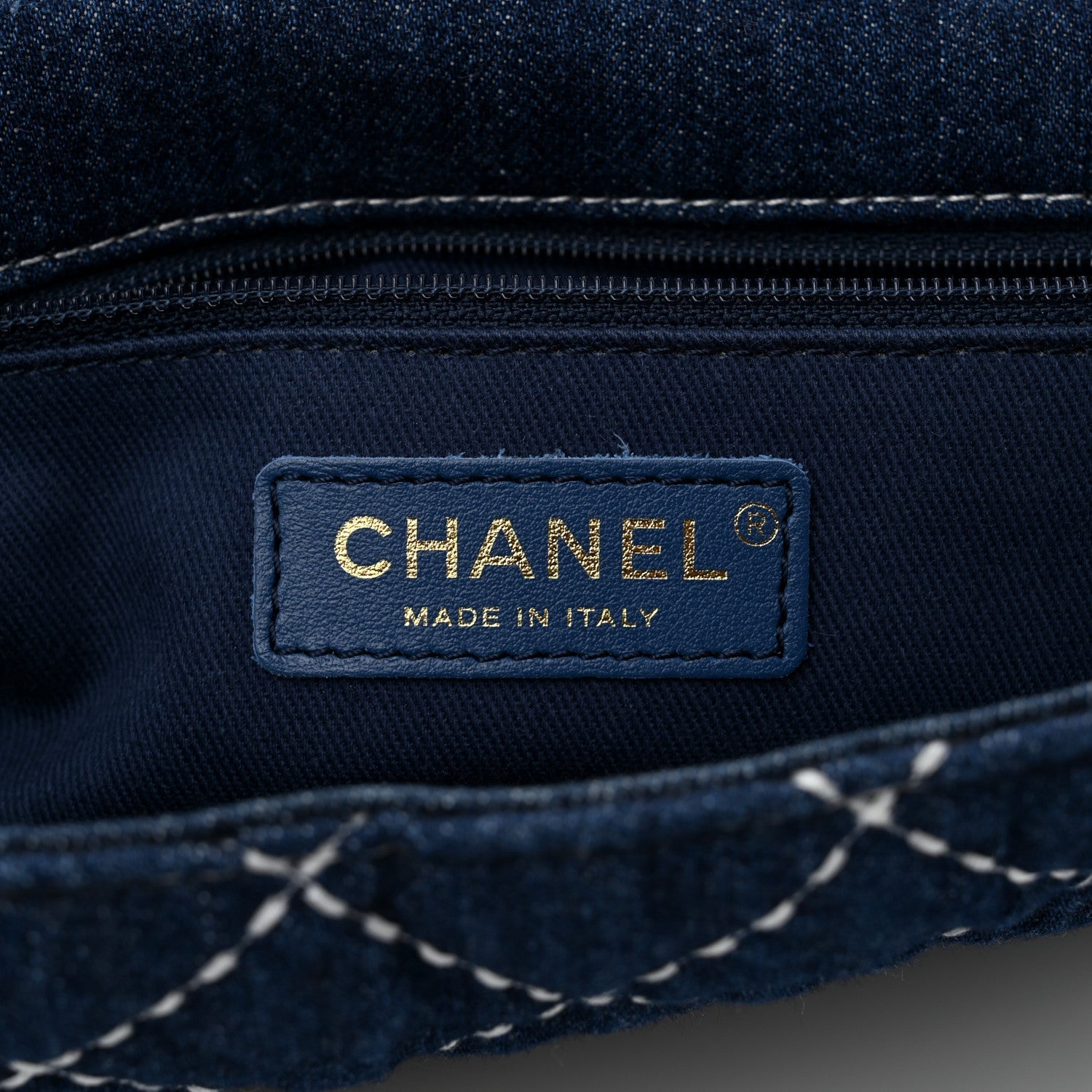 Denim Quilted Medium Denim Trip Single Flap Blue