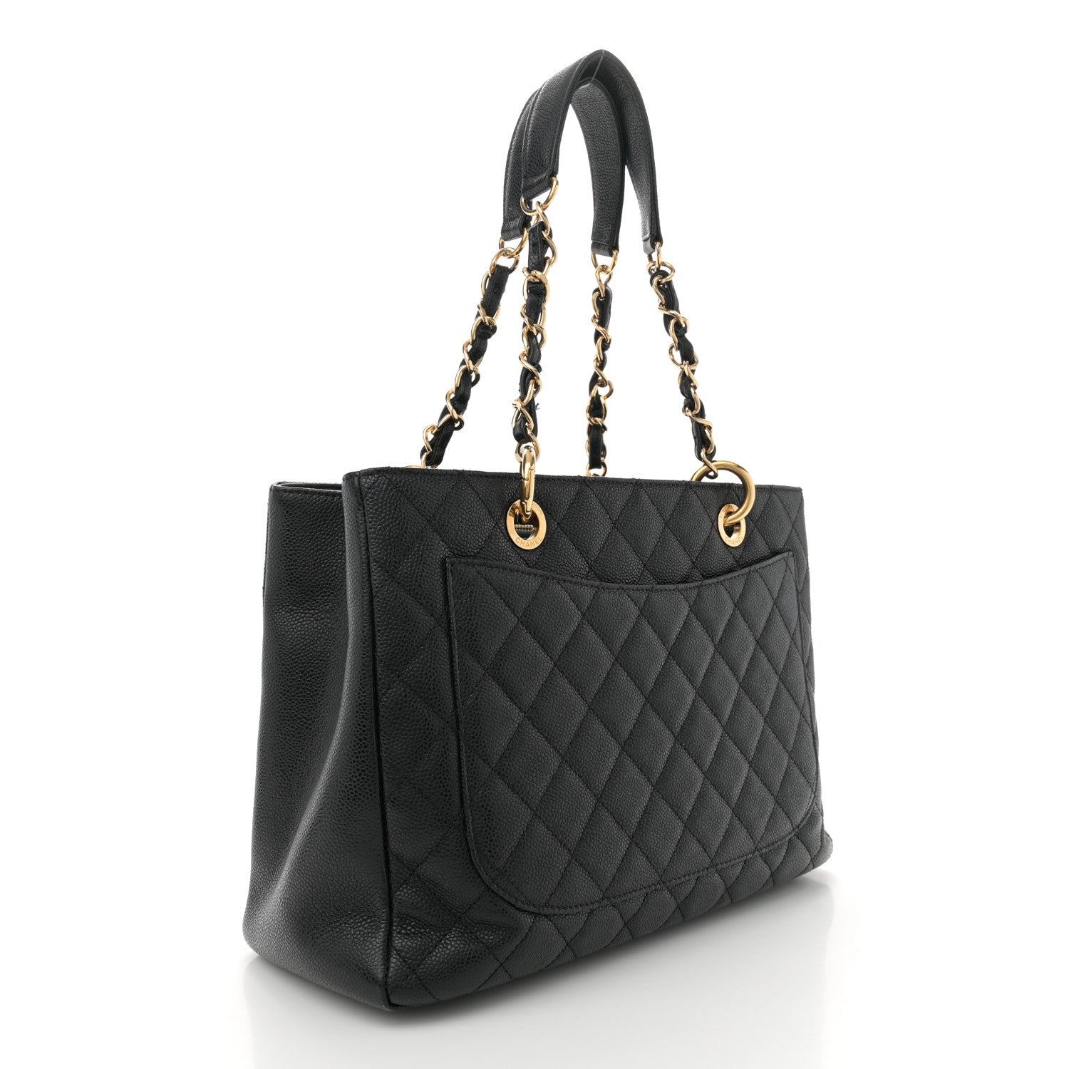 Caviar Quilted Grand Shopping Tote GST Black