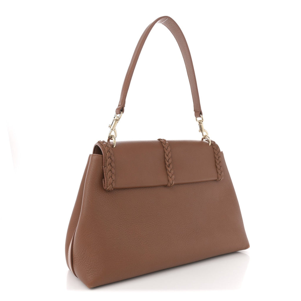 Grained Calfskin Medium Penelope Shoulder Bag Caramel